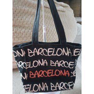 Robin Ruth Barcelona-Canvas Tote Bag With Bold Print & Reinforced Straps Small